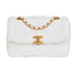 Mini Flap Bag, &pound;3,500, Handbags, White, Lambskin Leather, Front view